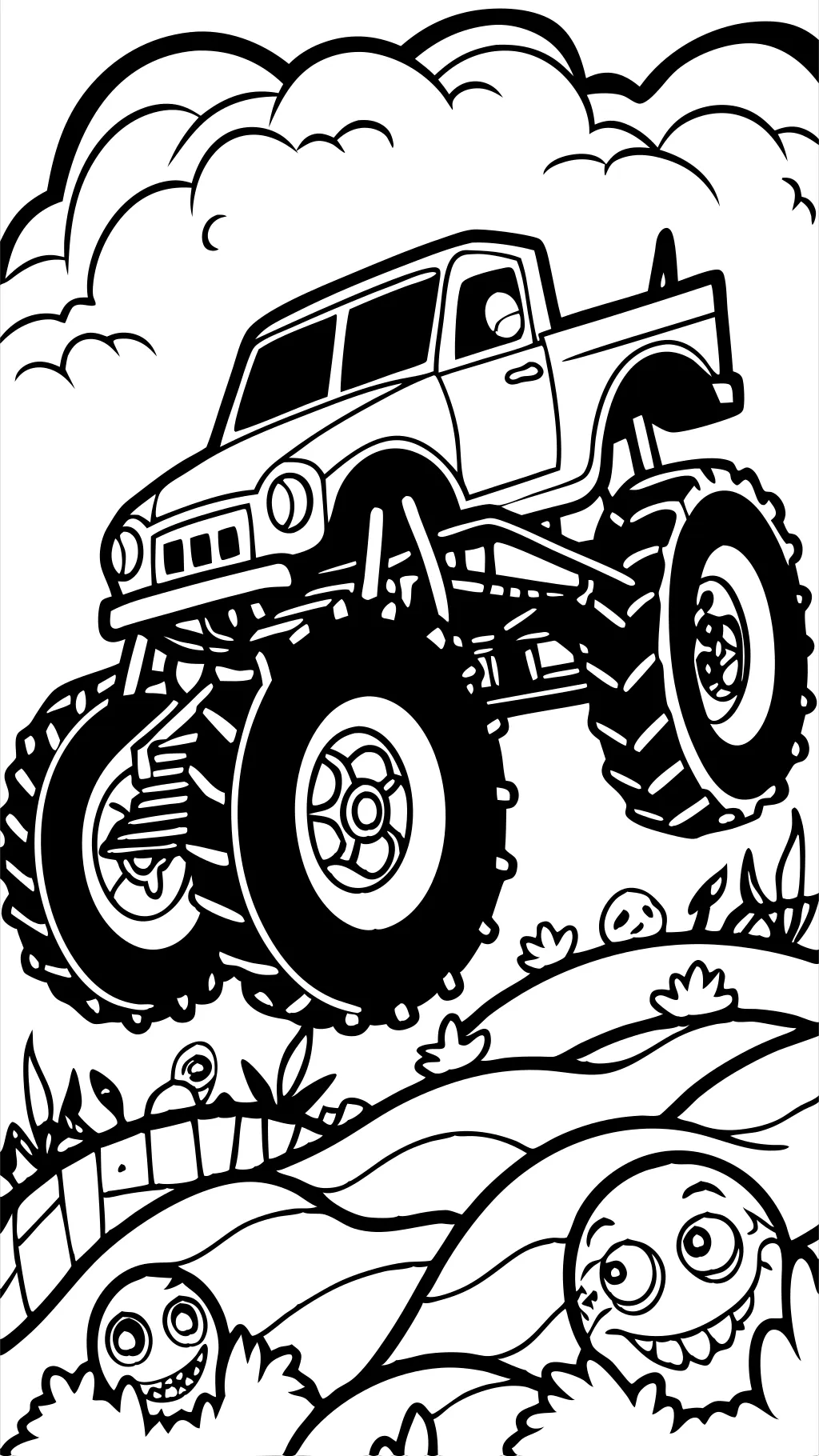 coloriage de camion monstre grave digger